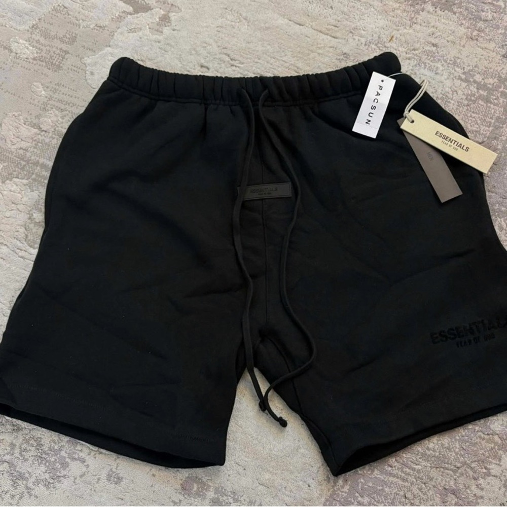 Essentials Jet Black Athletic Men's Shorts